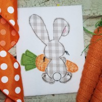 Easter Bunny with Carrot Machine Applique Design